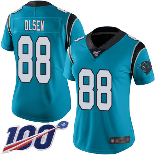 Carolina Panthers Limited Blue Women Greg Olsen Alternate Jersey NFL Football #88 100th Season Vapor Untouchable